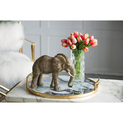 13 x 5 x 10 po, éléphant en polyrésine décorative