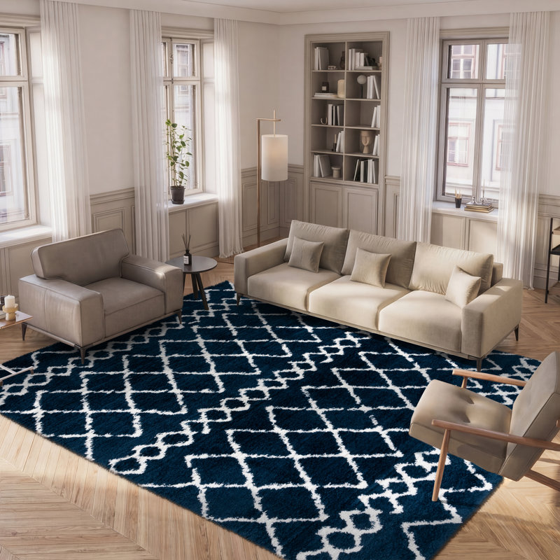 Tapis à motif géométrique Triplett Performance, Rectangle 8 pi x 10 pi