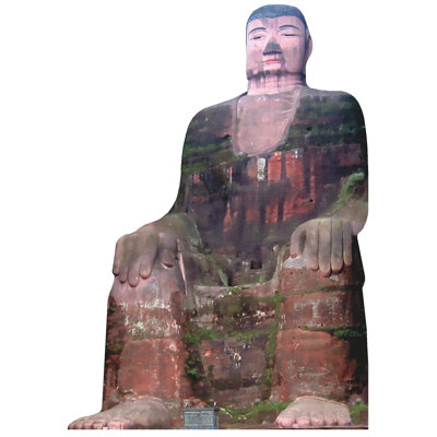 Statue de Bouddha géant Leshan, Sichuan, Chine, carton