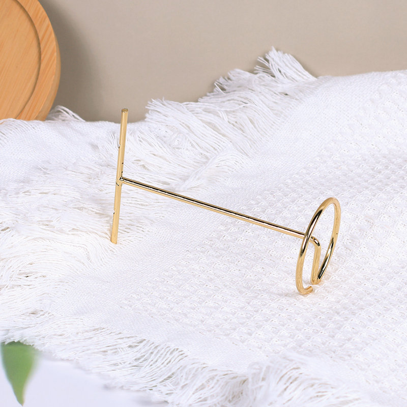 Porte-boucle d'oreille en forme de T en métal doré, support à bijoux polyvalent pour le rangement de bureau, les présentoirs et les accessoires de photographie (bijoux non inclus)