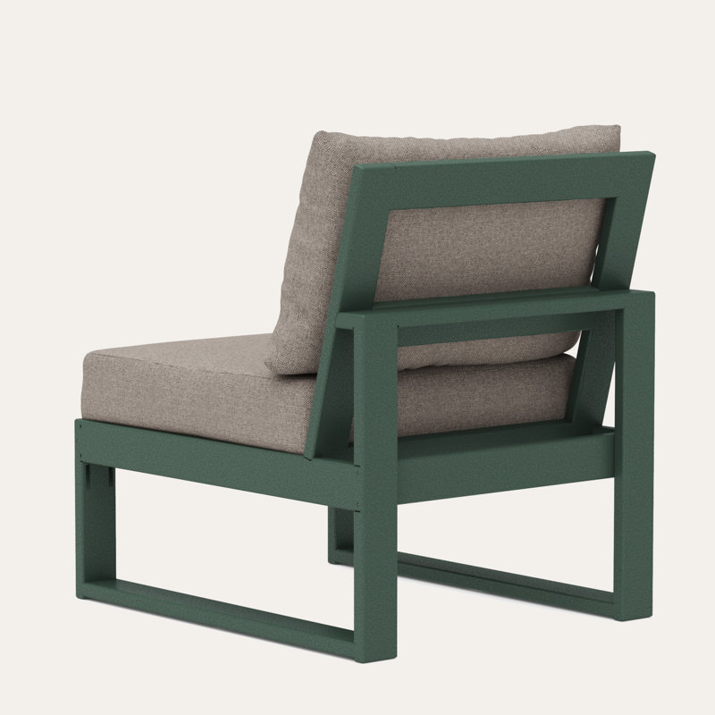 Edge Modular Armless Chair, Weathered Tweed Revolution® Tweed, Green