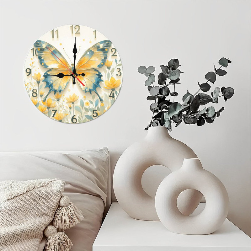 Horloge murale papillon
