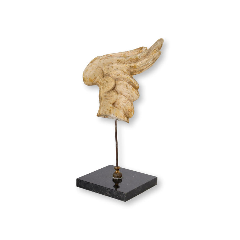 Fragment d'aile d'ange 17Th-C sur pied