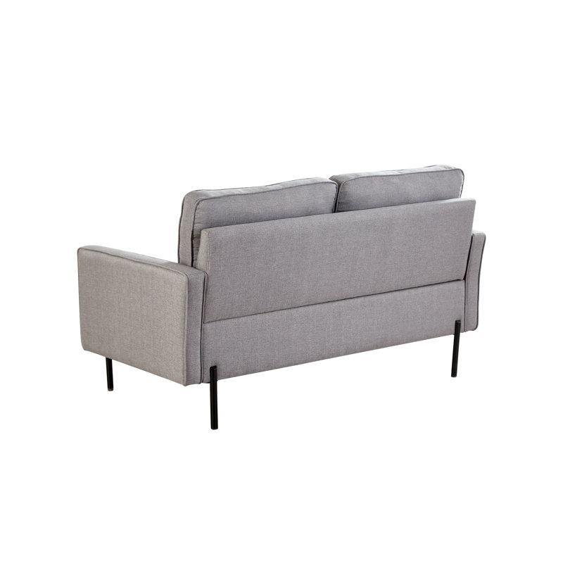 Aranwen 57'' Upholstered Loveseat, Light Grey Linen Blend