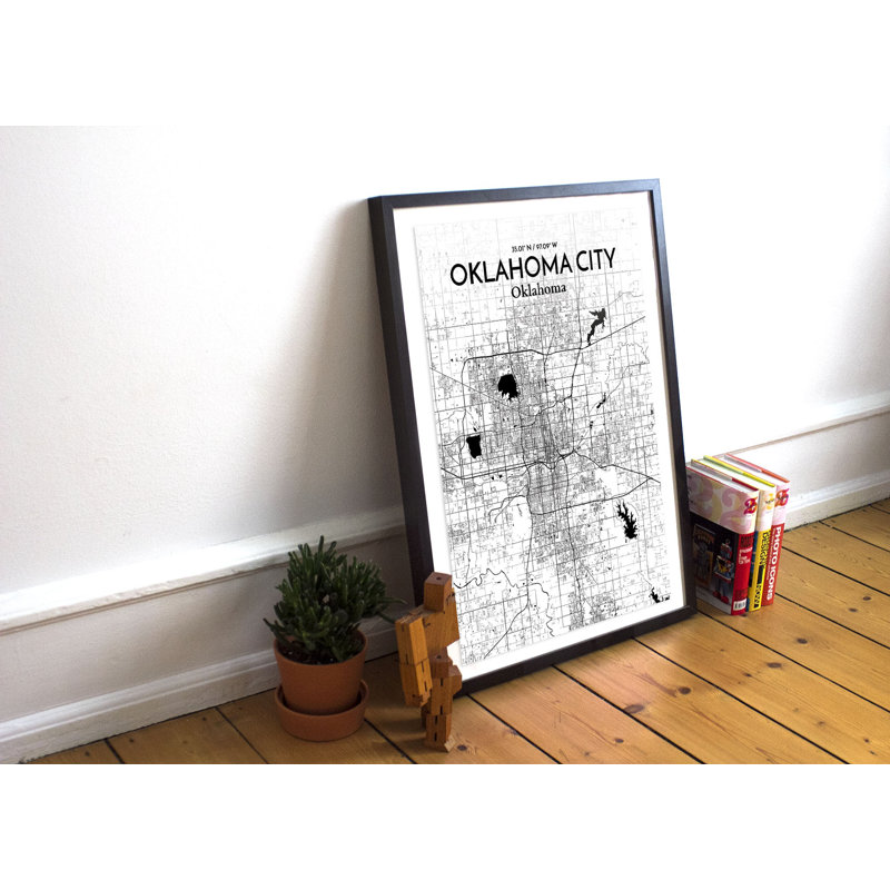 Oklahoma City City Map - No Frame Print, 70cm H x 50cm W x 0.13cm D