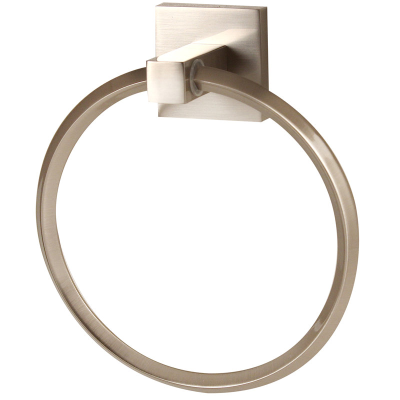 Contemporary II Wall Mounted Towel Ring, Satin Nickel