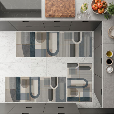 Tapis de cuisine géométriques antidérapants lavables