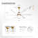 64" Ceiling Fan With LED Lights, Remote Control and Quiet Reversible DC Motor