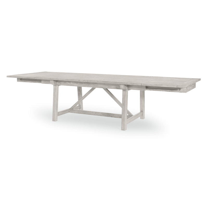 Camden Solid Oak Dining Table, White Rustic