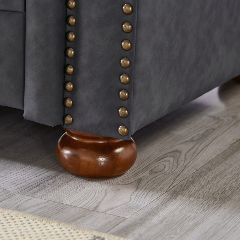 Causeuse de canapé classique en similicuir Chesterfield