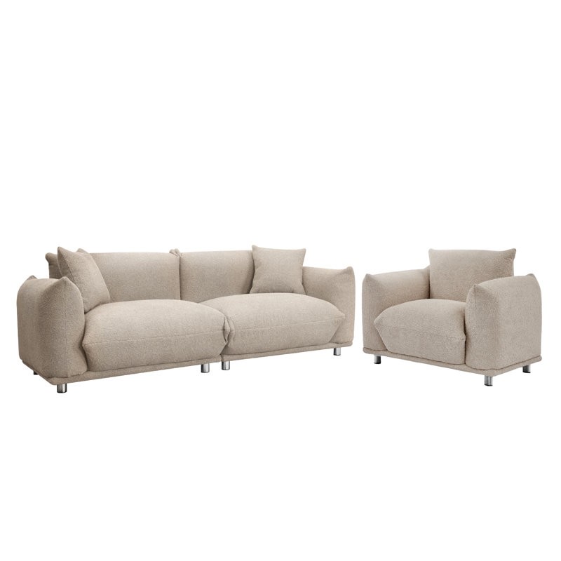 Ladawna 2 - Piece Living Room Set, Camel Lambswool