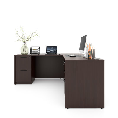 Nhyira L-Shaped Executive Desk With File Storage Cabinets