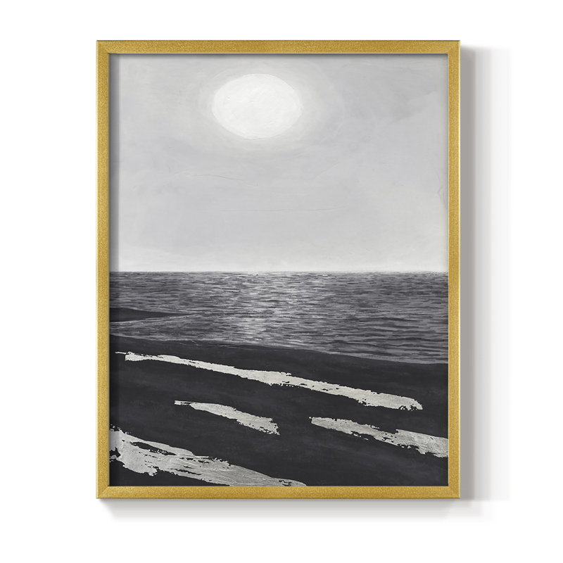 «Silver Shoreline II», reproduction encadrée - bois massif, Or, H 14 po x l 11 po