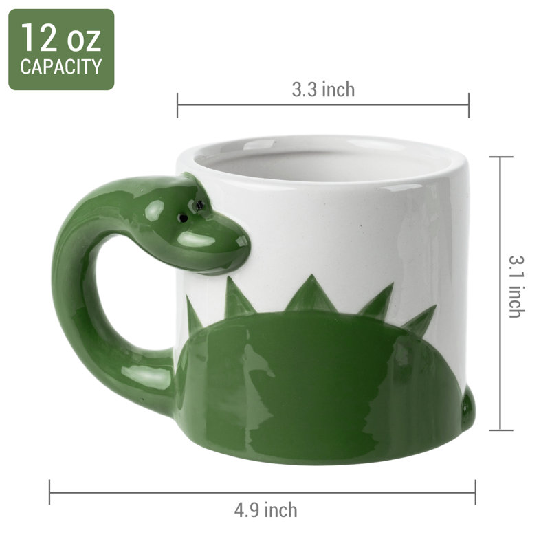 2 Piece Dinosaur 3D Cartoon Drinking Mugs Cups