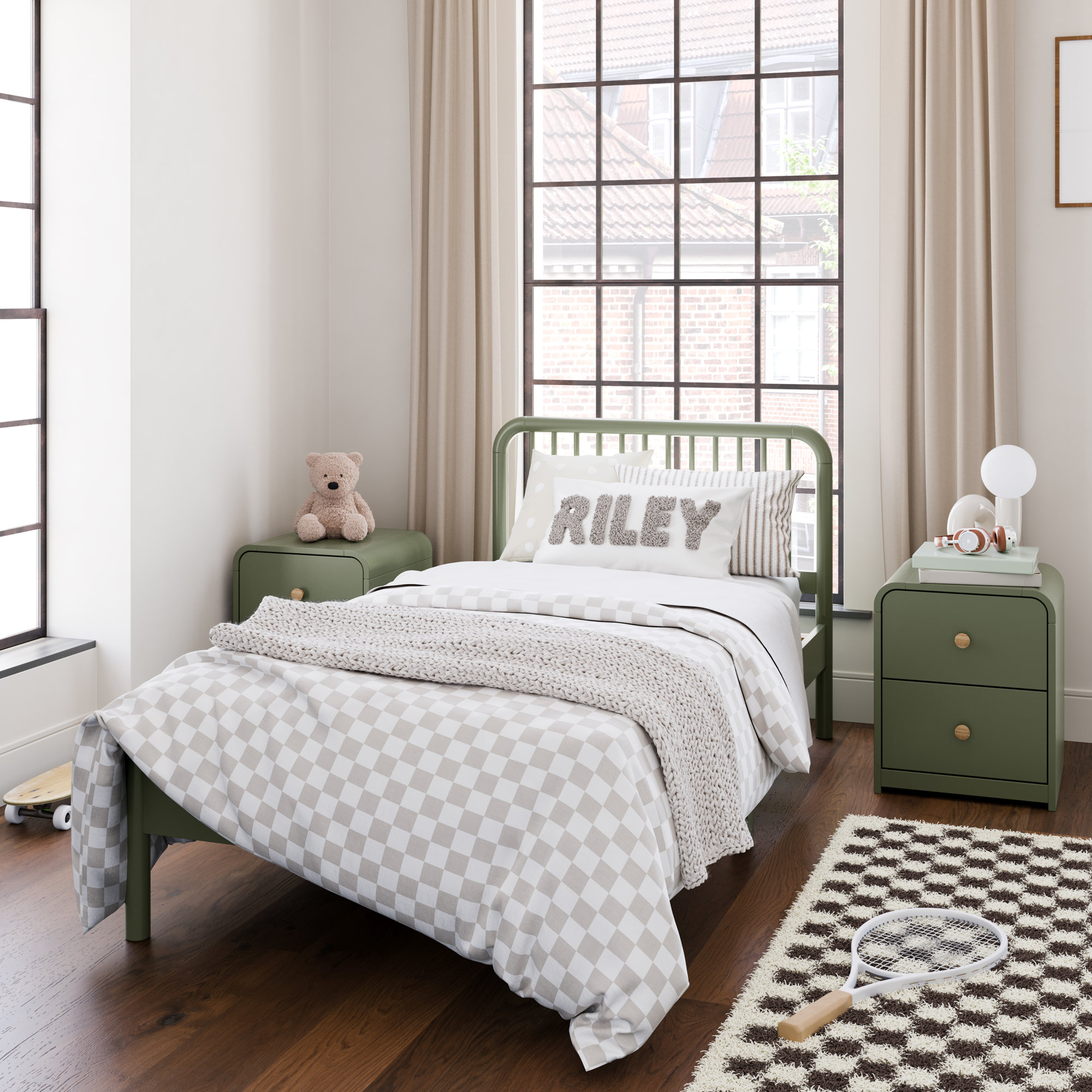 Porto Twin Bed, Olive