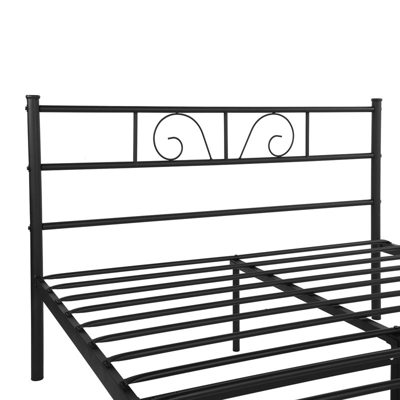 Metal Platforms Bed, Black, Double (4'6)