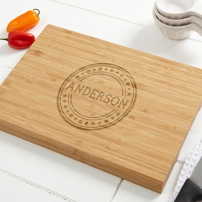 Patriotic Plaid Personalized Bamboo Cutting Board