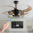 48" Black Remote Control Ceiling Fan Light – Industrial 4-Blade Fan With Cage Design And Adjustable Speed For Living Room, Bedroom, Or Office (Silent/6-Speed/Reversible/Dc Motor)  (Bulb Not Included)