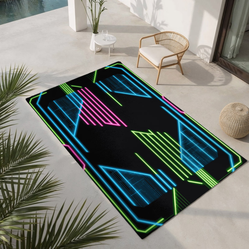 Tapis intérieur / extérieur Electric Gradient, Rectangle 8' x 10'