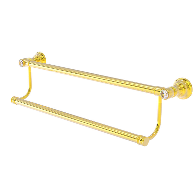 Porte-serviettes mural double 36 po Freyja, Laiton poli, H 5,5 po x l 18 po x P 5,2 po