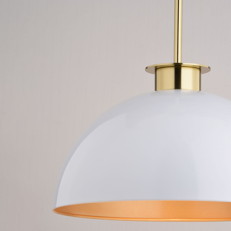 Devon 1 - Light Dome Pendant, Glossy White