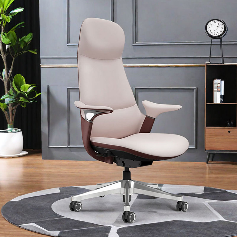 Task Chair with Headrest, Light Red