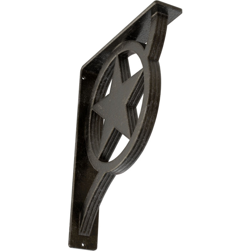 Support en fer forgé Austin, Argenté antique chaleureux, H 12 po x l 2 po x P 10 po