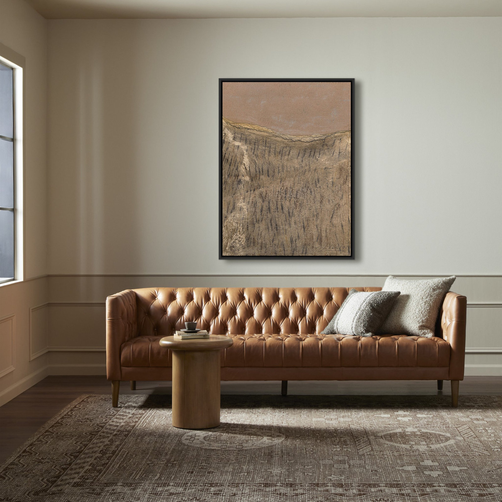 No. 18 by Valeria Sidanez, Black Maple Canvas Floater Framed, 48" H x 36" W