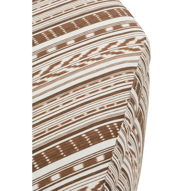 Custom Ottoman, Tan Linen Blend