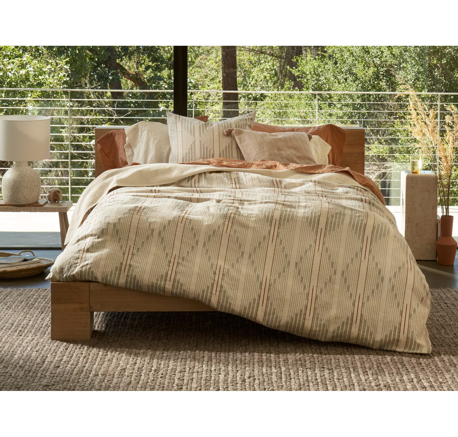 Morelia Organic Cotton Duvet Cover Set, King/Cal King Duvet Cover, Harvest