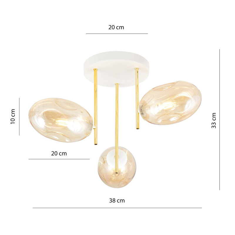 Maleya 3 - Light Unique/Statement Chandelier, Amber