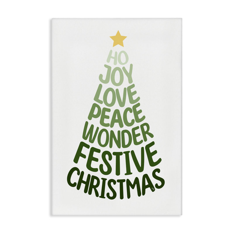 Art mural sur toile, mots festifs de Noël, design par Martina Pavlova, H 45 po x l 30 po