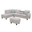 Méridienne gaucher avec classe - tissu d'ameublement modulaire en lin gris de 98 po de largeur, une touche traditionnelle-1300682228