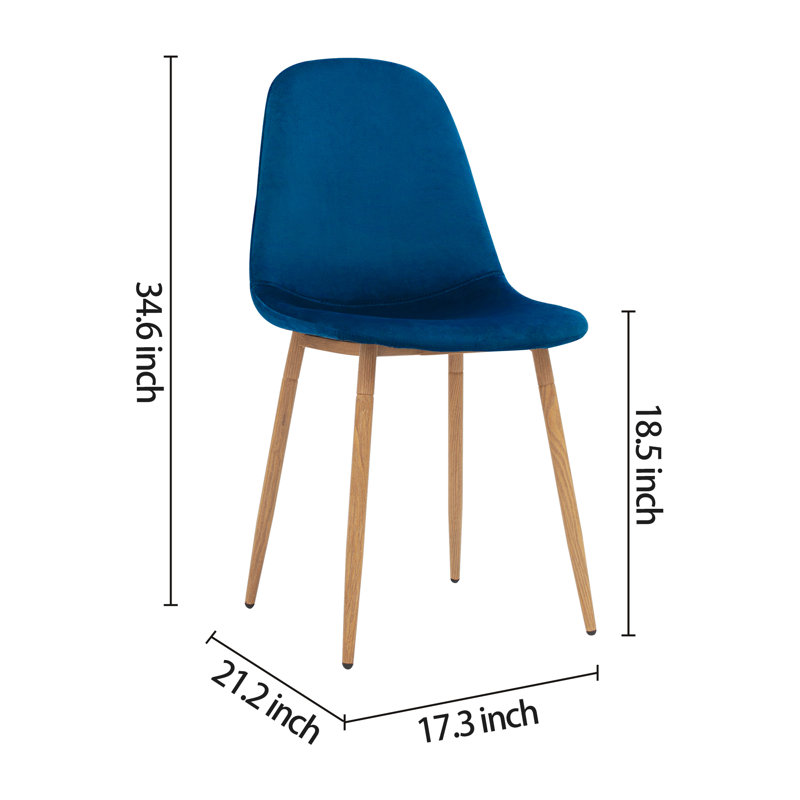 Chaise d'appoint en velours Girraj, Bleu
