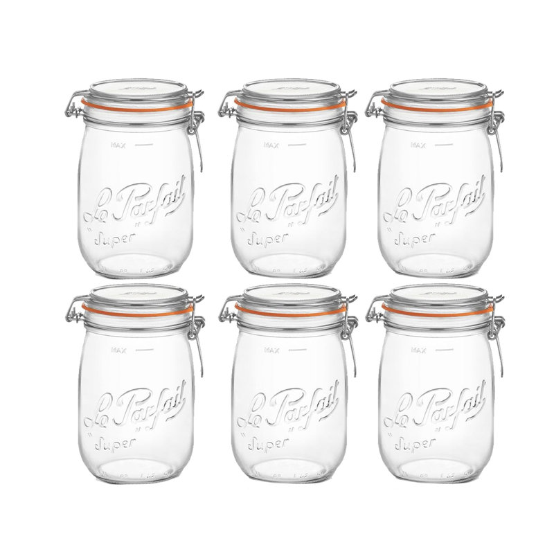 Super Preserve Glass Jar - Set of 6, 1000 ml