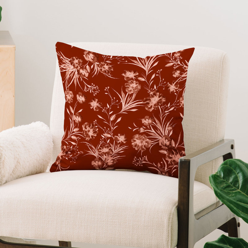 Gabriela Fuente Holiday Floral Throw Pillow, 16" x 16"