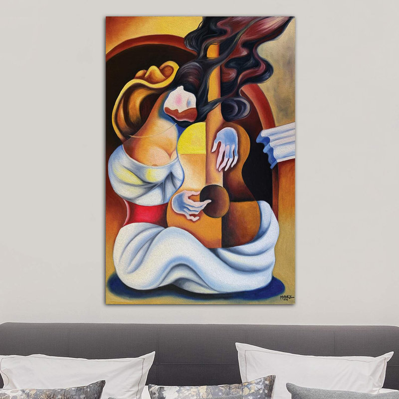 Dream With Guitar by Dixie Miguez - Wrapped Canvas Painting, 101.6 cm H x 66.04 cm W x 1.91 cm D