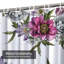 Rideau de douche à motif floral avec 12 crochets-1735620021