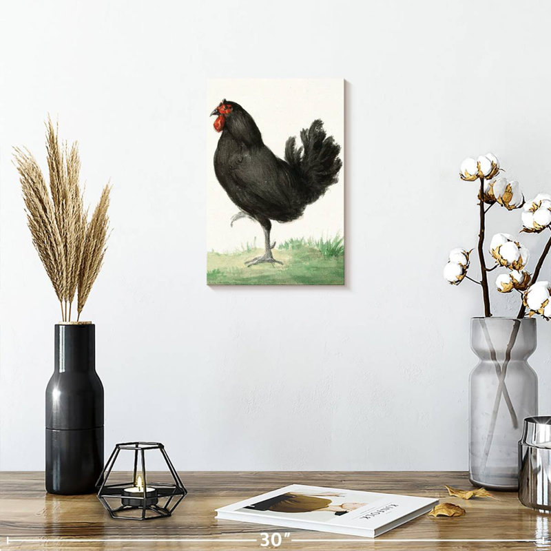Brampt Standing Black Chicken, 12" H x 8" W