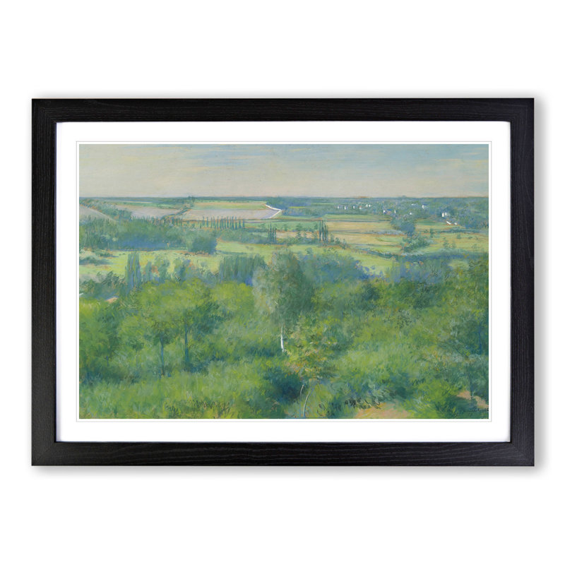 Yerres Valley by Gustave Caillebotte - Picture Frame Painting, Black Framed, 48cm H x 65cm W x 2cm D