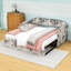 Lit de jour simple rembourré avec couchette, ports USB et lattes-313734413