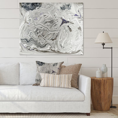 " Marble Liquid Art In Shades Of Gray I " Painting Print