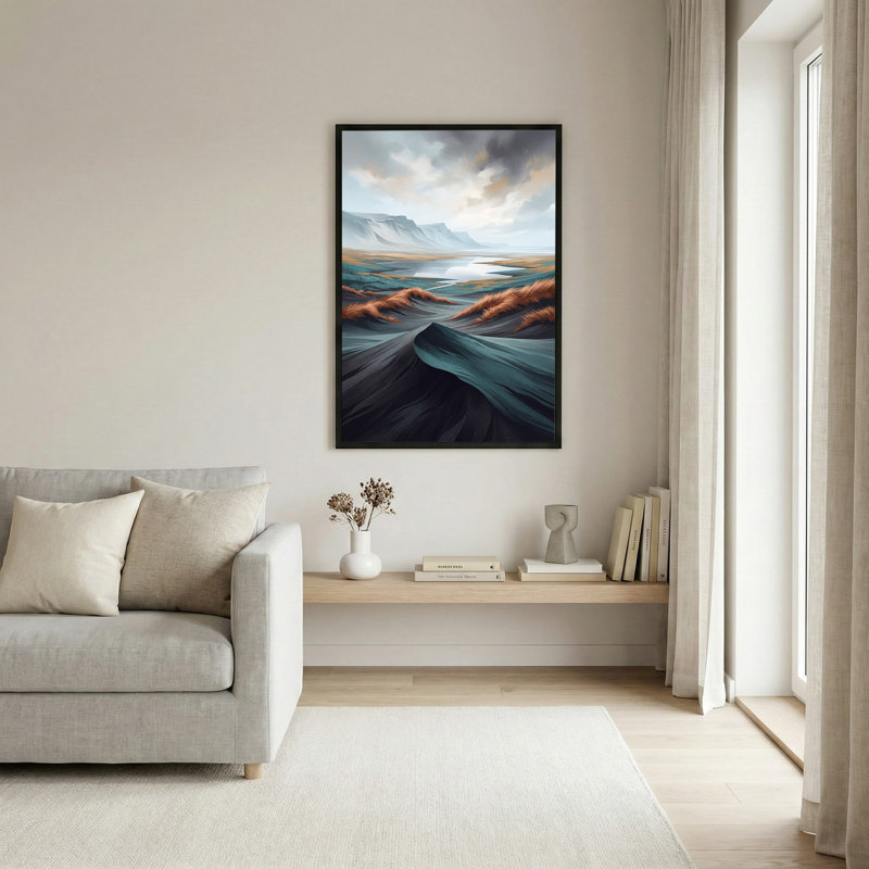 Art mural sur toile Misty Mountains and River, 36"H x 24"W