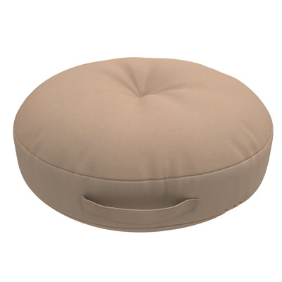 Indoor/Outdoor Floor Pillow, 24 Inch Circular Cushion Cover with Insert