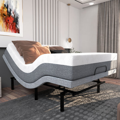 Lit réglable massant simple avec matelas à mémoire de forme 12 po Massapequa