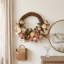 Couronne de soie artificielle rose, couronne de décoration de café pour porte murale de bureau extérieur-1360892586