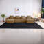 Canapé rembourré, canapé moelleux, canapé modulaire à 3 places modulaire, canapé avec coussins décoratifs et deux repose-pieds mobiles