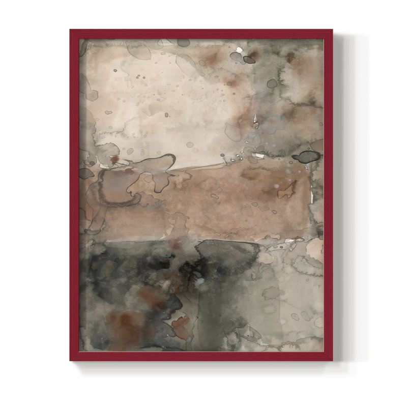 «Mud Play II», reproduction encadrée - bois massif, Rouge, H 30 po x l 24 po