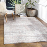 Mciver Power Loom Cream/Medium Gray/Pale Pink/Light Gray Pink Rug