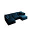 U-shaped Convertible Sectional , 5 With 2 Ottomans, Blue Chenille Upholstery, Quality Solid Wood Construction Sectional, Frame For A Relaxing Living Room
